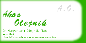 akos olejnik business card